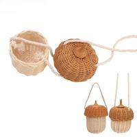 Nouvelle tendance osier rotin enfants sacs à bandoulière en forme de gland design balinais sacs de mode pour enfants