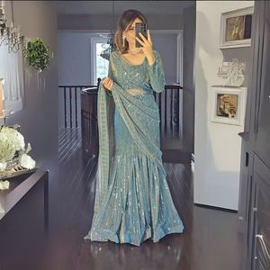 Lehenga Saree de Spandex Listo para Usar, Ropa Étnica Contemporánea Curada para Boutiques de Alta Gama, al por Mayor y a Precio Económico - Product Image 1