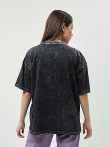 Haute qualité 100% coton o-cou t-shirts hommes femmes coupe ample lavé blanc à manches courtes T-Shirts respirant Logo imprimer 240 grammes - Product Image 3