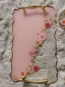 Bandeja de servicio de epoxi de resina hecha a mano personalizada, elementos esenciales de cocina únicos para el hogar, restaurante, Hotel, servicio decorativo Tra - Product Image 6