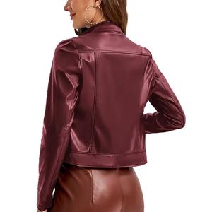 2026 chaqueta de cuero genuino para mujer personalizada lona transpirable 100% decoración de bordado personalizado de alta calidad OEM - Product Image 2