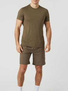 Conjuntos de camisetas cortas sólidas para hombre, ropa de poliéster para correr de verano, ropa de calle de alta calidad, transpirable, ligero, de dos piezas - Product Image 6