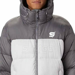 Lightweight Hooded Canvas Full Zipper Puffer <b>Jacket</b> <b>Slim</b> <b>Fit</b> Private Label Men Winter Front Logo <b>Jacket</b> for Men - Product Image 5