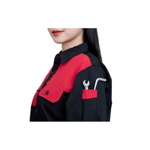 Ropa de Trabajo de Manga Corta para Mujer, Color Negro y Rojo, de Alta Visibilidad, Transpirable, Cómoda, Nueva Tela Superior Duradera, Marca FMF - Product Image 5