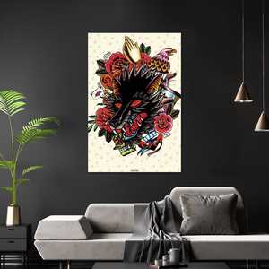 Póster de lobo en lienzo de Cardxcore para decoración de pared - Product Image 1