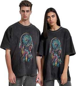 Camisa de lavado ácido para mujer Oversized Fit Custom Vintage Streetwear Venta al por mayor Low MOQ 100% Camiseta de algodón para ajuste suelto - Product Image 3