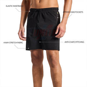 Men's Casual High Performance Dual <b>Layer</b> Gym Shorts Side Slits Solid Nonwoven Quick Dry Easy Movement for Fitness Enthusiasts - Product Image 4