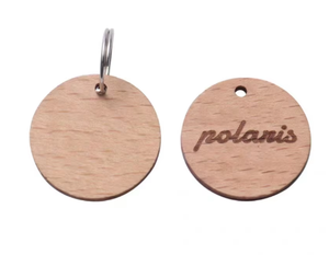 ป้าย ID แบบกำหนดเองสำหรับสัตว์เลี้ยงทำจากไม้ธรรมชาติ100% สำหรับปลอกคอที่ปลอดภัยและมีสไตล์ - Product Image 3