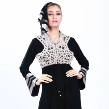 New Middle East Arabian Dress Women Abaya Solid Color Muslim Clothing Robe Women Long Sleeve Dress