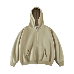 Sweat-shirts à capuche surdimensionnés personnalisés pour hommes, unisexe, 100% coton, polaire, poche, taille plus, sweat-shirts à capuche à fermeture éclair pour hommes, épaules tombantes - Product Image 2