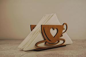 Servilletero de Madera con Tema de Café Heartbeat para Mesa de Cafetería, Cocina y Rincón de Café, Ideal para Decoración y Regalos, Procedente de la India - Product Image 6