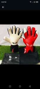 ถุงมือผู้รักษาประตูฟุตบอลมืออาชีพ ป้องกันรังสียูวี สายรัดข้อมือปรับได้ ระบายอากาศ ผลิตจากยางลาเท็กซ์เยอรมันคุณภาพสูง ขายส่ง รับผลิตแบบ OEM - Product Image 2