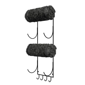Premium Sturdy <b>Black</b> Metal Towel <b>Rack</b> Combining Functionality And Sophisticated Contemporary Design - Product Image 1