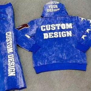 Streetwear avec logo personnalisé survêtement évasé à impression bouffante lavé à l'acide survêtement à broderie dégradée - Product Image 2