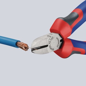 Cisaille latérale KNIPEX 125 mm avec tête polie et poignées multi-composants, coupe jusqu'à 1,5 mm - Product Image 4