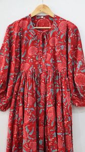 Vestido MIDI informal con estampado de bloques florales, cuello profundo con cuerda, minivestido de silueta holgada, cintura Natural para verano - Product Image 3