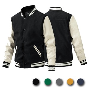 Classic Design Varsity <b>Jacket</b> Autumn <b>Men's</b> Casual Color Block Button up <b>Jacket</b> for Spring Fall School Baseball <b>Jacket</b> - Product Image 1