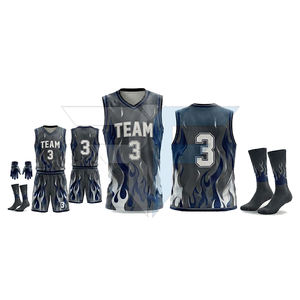 Uniforme de basket-ball respirant à manches courtes au meilleur prix avec accessoires, 100% polyester, design professionnel personnalisable - Product Image 1