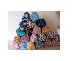 Ensemble de trousses de toilette en coton brodé fait main, style bohème, petit sac textile, couleurs assorties, fermeture éclair portable - Product Image 1