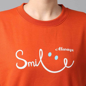 Logo sweat coton femmes col rond pull pull surdimensionné impressions personnalisées sweat broderie personnalisée vêtements - Product Image 4