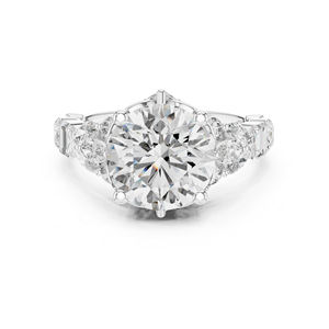 แหวนผู้หญิงทองคำขาว 14K |   เพชรทรงมาร์ควิส ทรงรี และทรงกลม ที่ได้รับการเพาะเลี้ยงในห้องปฏิบัติการ |   เพชรที่เพาะเลี้ยงใหม่ - Product Image 1