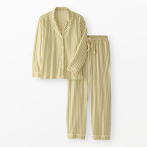 Set <span class=keywords><strong>Pigiama</strong></span> da <span class=keywords><strong>Donna</strong></span> a Maniche Lunghe in <span class=keywords><strong>Cotone</strong></span> di Bambù, <span class=keywords><strong>Pigiama</strong></span> in Jersey Organico, Abbigliamento da Notte e da Casa per Donne, Set con Camicia e Pantaloni con <span class=keywords><strong>Bottoni</strong></span> - Product Image 1