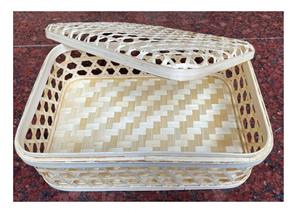 เวียดนามส่งออกตะกร้าทอมือวัสดุไม้ไผ่เป็นมิตรกับสิ่งแวดล้อมพร้อมฝาปิดตะกร้าม่านไม้ไผ่ทําด้วยมือธรรมชาติตะกร้าไม้ไผ่ปิคนิค - Product Image 4