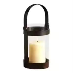 Lanternes à bougies en métal bleu antique avec pinceau de style vintage Lanternes suspendues décoratives pour les événements de Pâques et les mariages - Product Image 4