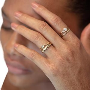 Anillo de mujer Ópalo natural CZ Piedra preciosa Octubre Piedra natal Boda Minimal Navidad Joyería hecha a mano Anillo de plata esterlina 925 - Product Image 4