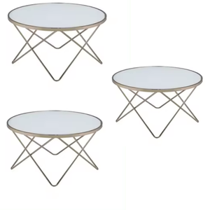 โต๊ะกาแฟทรงกลมสแตนเลสสตีลสไตล์โมเดิร์นมินิมอลสำหรับห้องนั่งเล่น ลานบ้าน ล็อบบี้ เฟอร์นิเจอร์บ้าน - Product Image 3