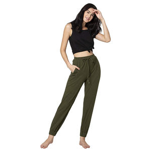 <b>Women's</b> Organic Bamboo Jogger Pants Eco-Friendly Streetwear <b>Sweatpants</b> with Flat Front Style Sustainable Joggers - Product Image 1