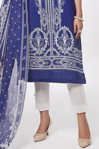 ปากีสถาน2025ดีไซน์ใหม่เป็นมิตรกับสิ่งแวดล้อมระบายอากาศได้ดีของผู้หญิงชาลวาร์ลำลองสำหรับผู้หญิงลายปักสีพื้นแบบซักได้ - Product Image 4