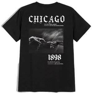 Camiseta de Hombre Vintage, Holgada, Tejida, de Poliéster/Algodón, con Diseño Personalizable, Cuello en V, Tejido de Secado Rápido, 200g - Product Image 1