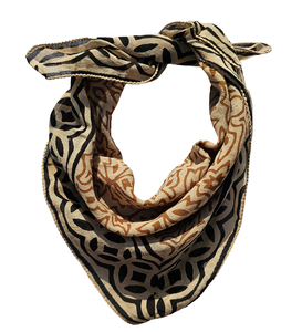 ผ้าเช็ดหน้าผ้าโพกศีรษะพิมพ์ลายผ้าคอตตอน100% สีเหลืองเช็ดมือนุ่มและซักได้ทรงสี่เหลี่ยม - Product Image 5