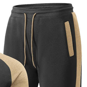 Ensemble de survêtement décontracté pour hommes, à manches longues, à capuche, en polyester, avec fermeture éclair, écologique, pour la saison d'automne, avec logo frontal - Product Image 3