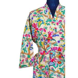 Nouvelle arrivée Veste matelassée pour femmes Impression numérique peinte à la main Kantha 100% coton biologique Écologique - Product Image 4