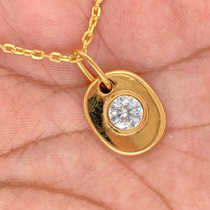 0.80 Ct Lab Grown Diamond Bezel <b>Set</b> Classic Wedding Pendant For Women's, Solid 10K/14k White/Yellow Gold Jewelry, <b>Valentine</b> <b>Gift</b> - Product Image 3