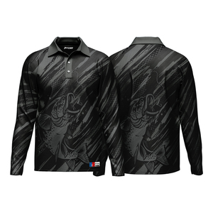 Polo personalizado de alta calidad con impresión por sublimación UPF 50, protección solar, secado rápido, transpirable, de talla grande, antibacteriano, manga larga - Product Image 3