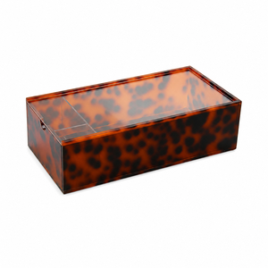 Caja de Almacenamiento para Mahjong de Acrílico con Diseño de Caparazón de Tortuga, Tapa Deslizante, Organizador para Fichas de Mahjong y Accesorios de Mesa - Product Image 1