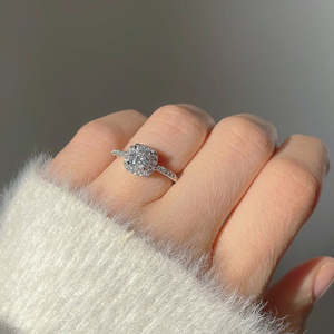 Anillo de Compromiso con Diamante, Chapado en Oro Micronizado y Rodio, Acabado en Oro Blanco - Product Image 1