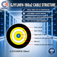 Kabel Drop KEXINT 100m FastConnect Hardened SC/APC, Kabel Serat Optik IP68 G.657.A2 untuk Jaringan Akses FTTH