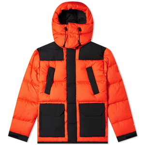 Custom Printed QX Men's Winter Hooded <b>Quilted</b> <b>Jacket</b> Waterproof & Windproof Camouflage <b>Pattern</b> 100% Polyester Long Length - Product Image 5