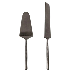 Poignée en laiton martelé avec serveur de gâteau en acier inoxydable Ensemble de 2 pièces Inde fête utiliser un produit d'artisanat naturel - Product Image 6