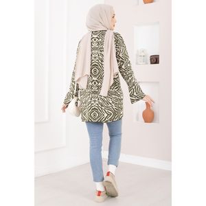 Pull en tricot à motif zèbre kaki respirant style coréen imprimé décontracté pour l'automne et l'hiver, pièce unique incluse - Product Image 4