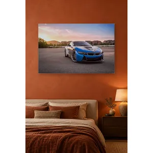Impression sur toile Fida Blue BMW i8 Under Pastel Sky - Product Image 3