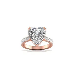 Bague solitaire en diamant de 3 carats en forme de cœur pour femmes, diamant moissanite, bijoux de fiançailles, fournisseur en gros - Product Image 3