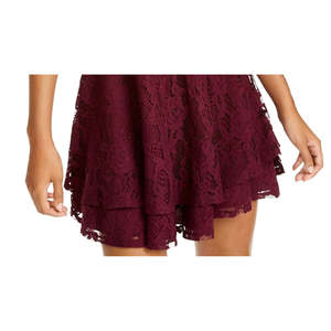 Abito da bambina Speechless viola a trapezio con doppia gonna in pizzo, stampa floreale, vita naturale, lunghezza al pavimento, taglia 9 - Product Image 2