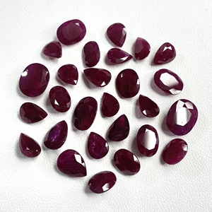 Mejor Precio, Rubí Africano Natural Calentado, Corte Ovalado en Forma de Pera, Calibración de Tamaño 6x8-8x10mm, Color Rojo Intenso, Gema Suelta para Joyería - Product Image 2