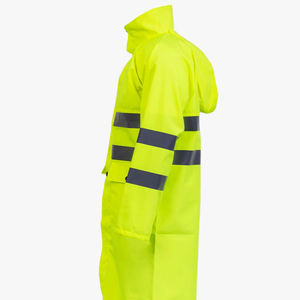 Trench-coat coupe-vent imperméable léger de taille XL pour capuche bandes réfléchissantes camping écologique usage industriel extérieur - Product Image 1