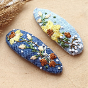 กิ๊บติดผมปักลายสำหรับเด็กผู้หญิงกิ๊บติดผมวินเทจเครื่องประดับผมแบบปักลายดอกไม้หรูหราของขวัญผลิตในเวียดนาม - Product Image 4